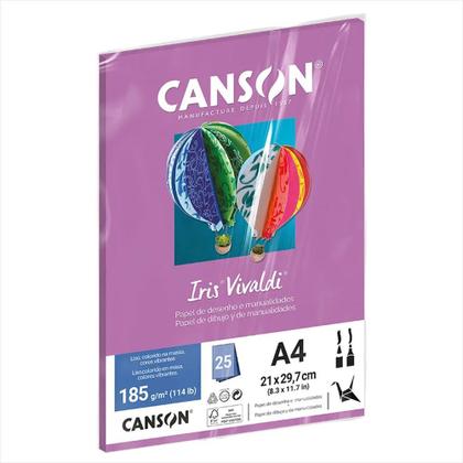 Imagem de Papel A4 185g Canson iris vivaldi malva com 25 folhas