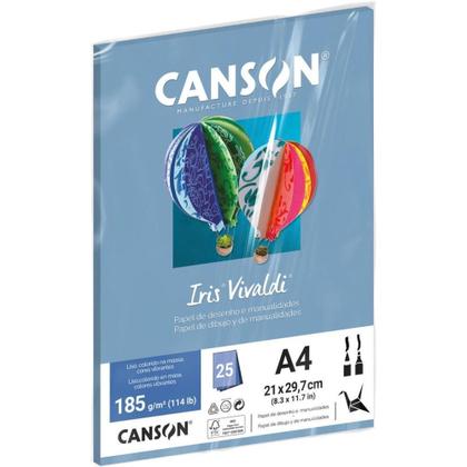 Imagem de Papel A4 Colorido IRIS Vivaldi Azul 185G - Pacote com 25 Folhas