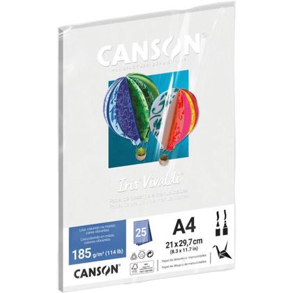 Imagem de Papel A4 Colorido IRIS Vivaldi Branco 185G Pacote com 25 Folhas