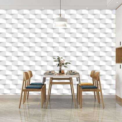 Imagem de Papel Adesivo Decorativo Gesso Abstrato 3D Geométrico 25m