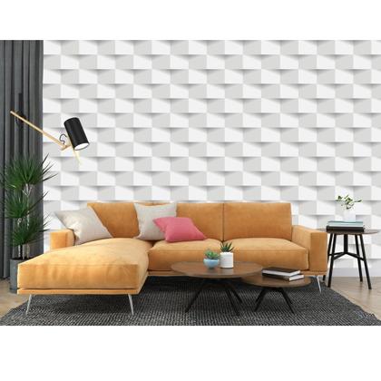 Imagem de Papel Adesivo Decorativo Gesso Abstrato 3D Geométrico 25m