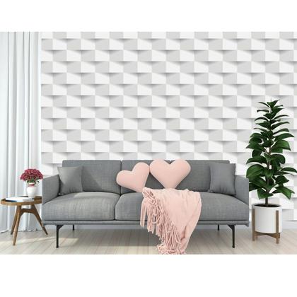 Imagem de Papel Adesivo Decorativo Gesso Abstrato 3D Geométrico 25m