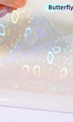 Imagem de Papel Adesivo Holográfico Pp A4 10 Folhas Borboleta