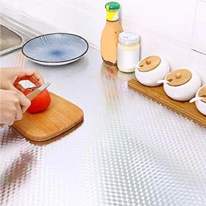 Imagem de Papel adesivo lavavel aluminio parede impermeavel folha autoadesiva 2m forro protetor 200cm cozinha fogao forro gaveta p