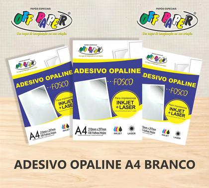 Imagem de Papel Adesivo Opaline Fosco A4 100 Folhas Off Paper Inkjet + Laser