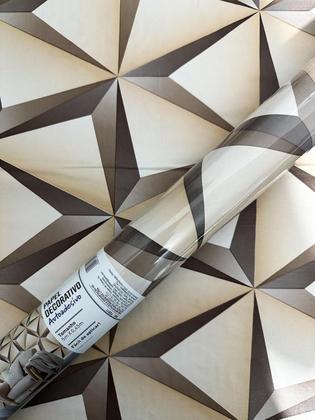 Imagem de Papel Auto Adesivo De Parede Decorativo Tipo Madeira Gesso Ripado Lavável 45Cm x 5M