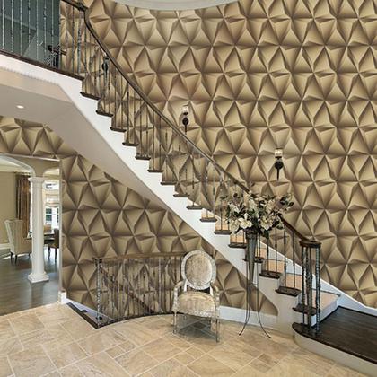 Imagem de Papel Auto Adesivo De Parede Decorativo Tipo Madeira Gesso Ripado Lavável 45Cm x 5M