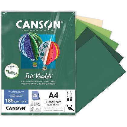 Imagem de Papel Canson Iris Vivaldi A4 185g 25 Folhas Sortidos Terra
