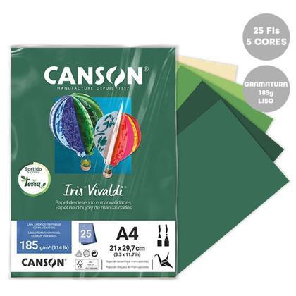 Imagem de Papel Canson Iris Vivaldi A4 185g 25fls Sortido Terra