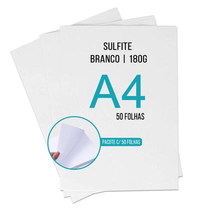 Imagem de Papel Chamequinho A4 180g Sulfite Branco Pacote C/50 Folhas