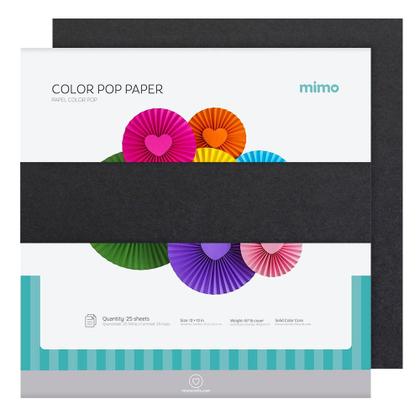 Imagem de Papel Color Pop Preto Absoluto Mimo - 30,5 x 30,5 cm - 180 gr - 25 unds