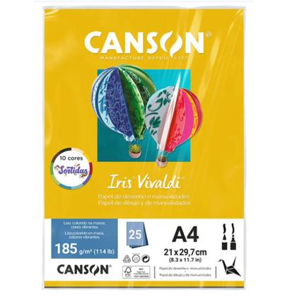 Imagem de Papel Colorido Canson Iris Vivaldi Sortido A4 185g 25fls 