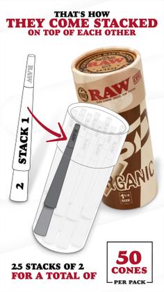 Imagem de Papel de Enrolar RAW Cones Organic 1 1/4 - Pacote com 50 Unidades