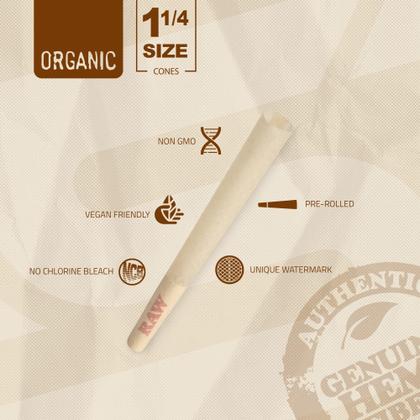 Imagem de Papel de Enrolar RAW Cones Organic 1 1/4 - Pacote com 50 Unidades