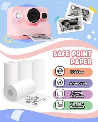 Imagem de Papel de impressão Dylanto BLL2 Thermal 10 Rolls para câmera infantil