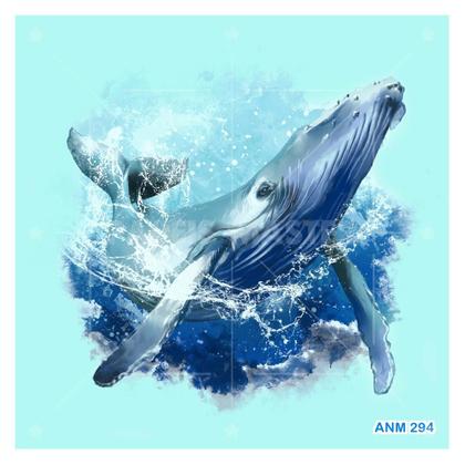 Imagem de Papel De Parede 3D Animais Baleia Azul Pulando 3,5M Anm294