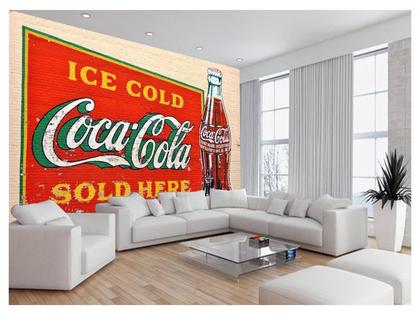 Imagem de Papel De Parede 3D Arte Retrô Coca Cola Mural 3,5M Tra159