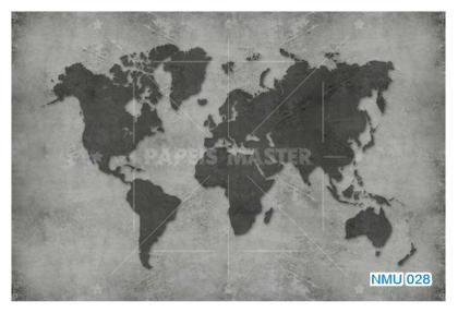 Imagem de Papel De Parede 3D Mapa Mundi Cimento Concreto 3,5M Nmu28