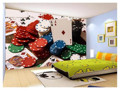 Imagem de Papel De Parede 3D Salão De Jogos Cartas Poker 3,5M Jcs70