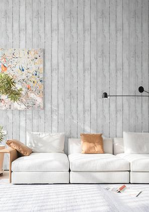 Imagem de Papel de parede Abyssaly Madeira branca autoadesivo 90cm x 500cm