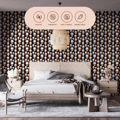 Imagem de Papel de Parede Adesivo Aliens Efeito 3D Psicodélico Preto Teen Juvenil Quarto Sala de Jogos