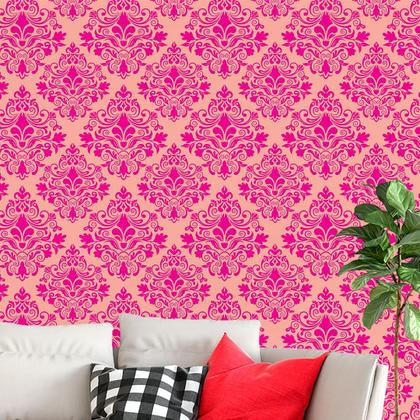 Imagem de Papel de Parede Adesivo Arabesco Rosa - 064