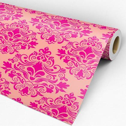 Imagem de Papel de Parede Adesivo Arabesco Rosa - 064