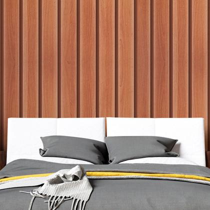 Imagem de Papel De Parede Adesivo Autocolante 3d Lavável Madeira Ripado Decorativo Quarto Sala 10mX45cm
