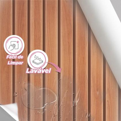 Imagem de Papel De Parede Adesivo Autocolante 3d Lavável Madeira Ripado Decorativo Quarto Sala 10mX45cm