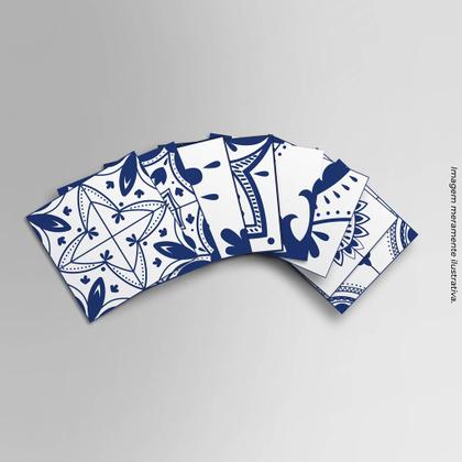 Imagem de Papel de parede Adesivo Azulejo Decorativo Azul Marinho