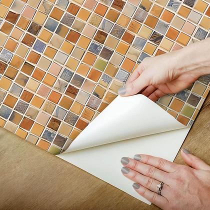 Imagem de Papel de Parede Adesivo Azulejo Ladrilho Marrom Banheiro Cozinha  Lavabo Moderno Quarto Sala de Estar