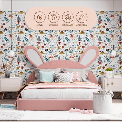 Imagem de Papel de Parede Adesivo Bichinhos Safari Menino Infantil Bebê Girafa Leão Macaco Moderno Quarto Brinquedoteca      