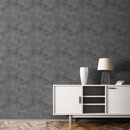 Imagem de Papel De Parede Adesivo Cimento Queimado Cinza Escuro 3m