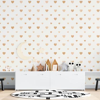 Imagem de Papel de Parede Adesivo Corações Gold N015116 0,58x3,00M