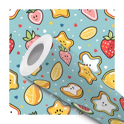 Imagem de Papel De Parede Adesivo Cozinha Restaurante Lanchinhos Frutas e Legumes