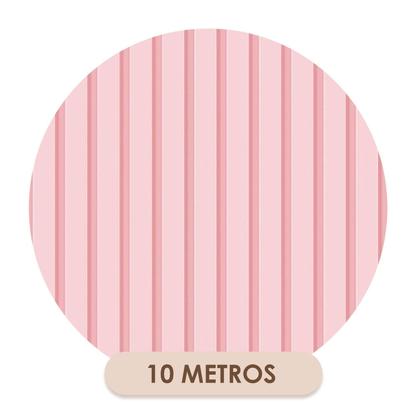 Imagem de Papel de Parede Adesivo Decorativo Infantil Listrado Ripas Rosa Delicado Moderno Quarto Sala
