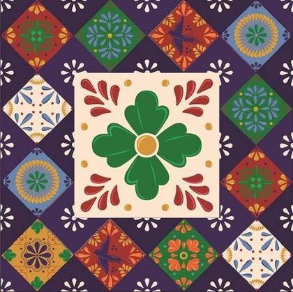 Imagem de Papel De Parede Adesivo Decorativo ulejo Português Cores Flor