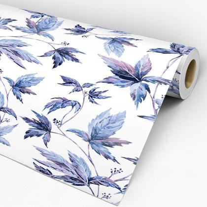 Imagem de Papel de Parede Adesivo Floral Azul - 217