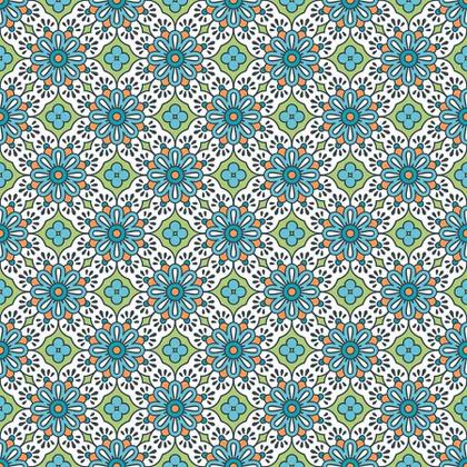 Imagem de Papel de Parede Adesivo Floral Azul N03038 Rolo 0,58X2,5M