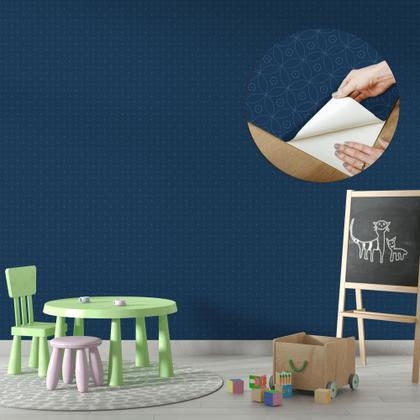 Imagem de Papel de Parede Adesivo Geométrico Abstrato Azul Marinho Moderno Quarto Sala de Estar