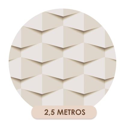 Imagem de Papel De Parede Adesivo Geometrico Efeito Visual 3D Bege Sala Quarto 2.5m