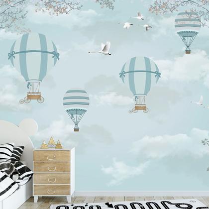 Imagem de Papel de Parede Adesivo Infantil Balões Bebe Quarto Menino - 557pcp