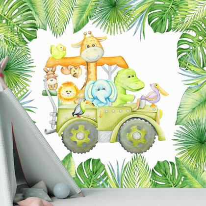 Imagem de Papel de Parede Adesivo Infantil Safari Animais Bebe Quarto - 614pcp