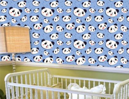 Imagem de Papel de parede adesivo infantil ursinho panda  ( med. 90x300 cm)