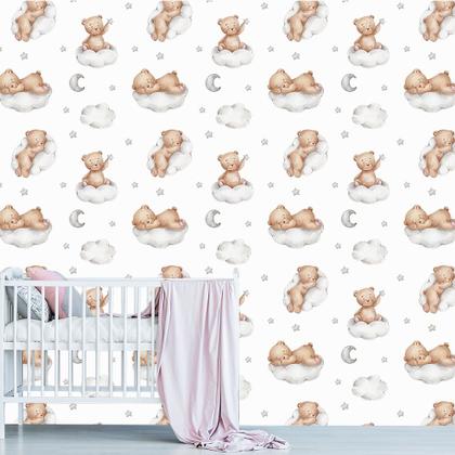 Imagem de Papel de Parede Adesivo Infantil Ursinhos Quarto Bebe - 754pcp