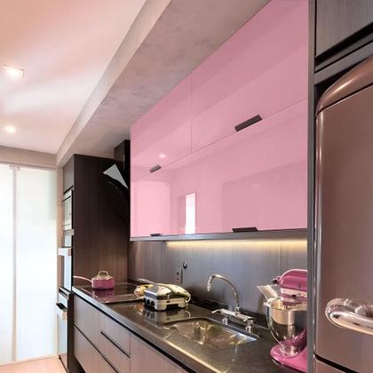 Imagem de Papel de Parede Adesivo Lavavel Laca Alto Brilho Rosa Unico