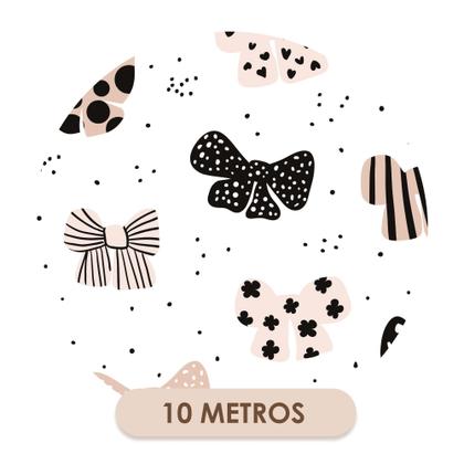Imagem de Papel De Parede Adesivo Lavável Laços Menina Infantil 10m