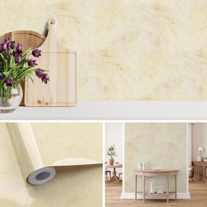 Imagem de Papel de Parede Adesivo Lavavel Marmore Travertino Bege