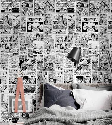 Imagem de Papel de Parede Adesivo Lavável Quarto Mangá Naruto Anime 1 Metro