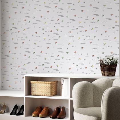 Imagem de Papel De Parede Adesivo Lavável sala Cinza Gesso 3D Efeito Visual Moderno